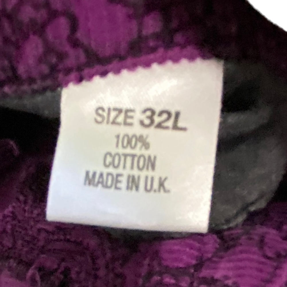 RUN & FLY - SIZE 32T - BRIGHT PURPLE CORDUROY  - BELL BOTTOM PANTS - RETRO B1 - Picture 8 of 9